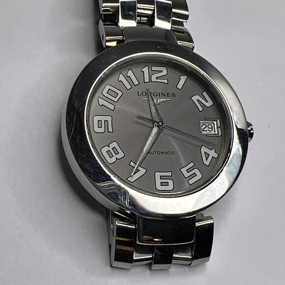 Longines Stainless Steel Silver Tone 37mm Automatic Men’s Date Watch On Bracelet - Picture 5 of 11